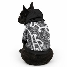Aotearoa Maori Kowhaiwhai Pet Hoodie Kiwikiwi Puhoro and Patiki