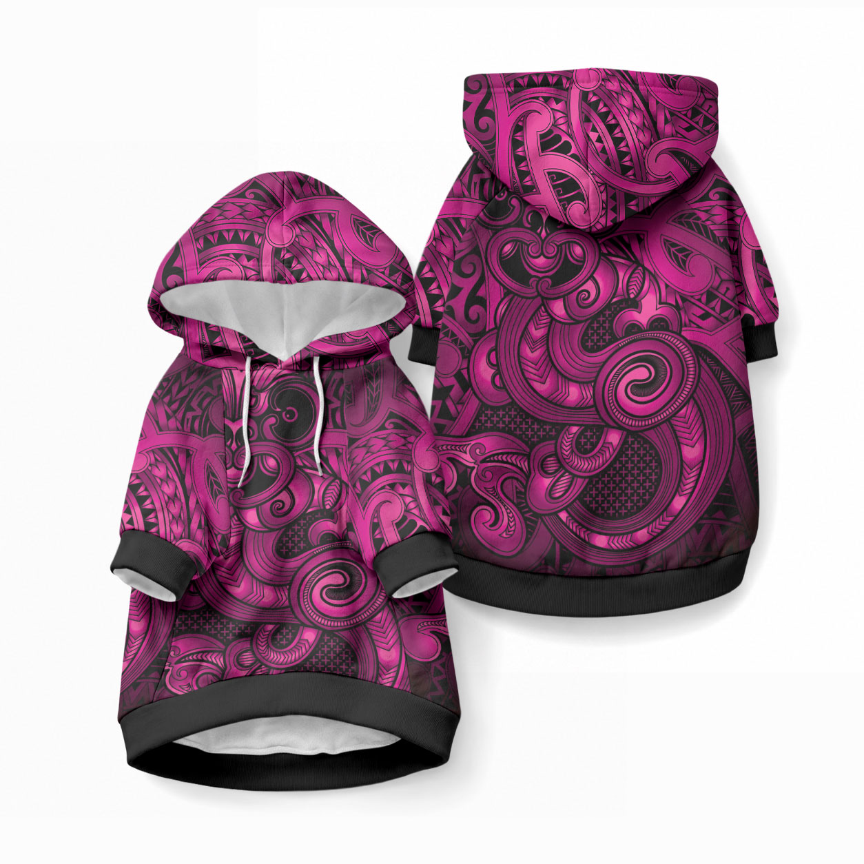Aotearoa Maori Hei Tiki Pet Hoodie Mawhero Kowhaiwhai Puhoro Motif