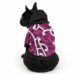 Aotearoa Maori Kowhaiwhai Pet Hoodie Mawhero Puhoro and Patiki