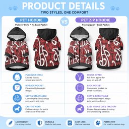 Aotearoa Maori Kowhaiwhai Pet Hoodie Whero Puhoro and Patiki