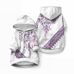 Mawhero Paua shell Kowhaiwhai Taniko Personalised Pet Hoodie Manta Ray Shark-Turtle Maori Tribal Style