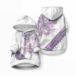 Mawhero Paua shell Kowhaiwhai Taniko Personalised Pet Hoodie Taniwha Maori Tribal Style