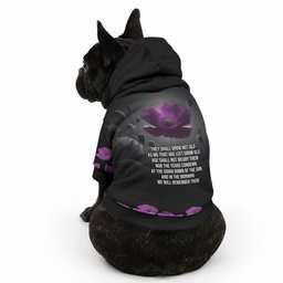 ANZAC Day Remembrance Pet Hoodie Purple Poppy We Will Remember Them