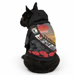 Personalised Remembering ANZAC Lest We Forget Pet Hoodie Vintage Film Frame Memorial Red Poppy