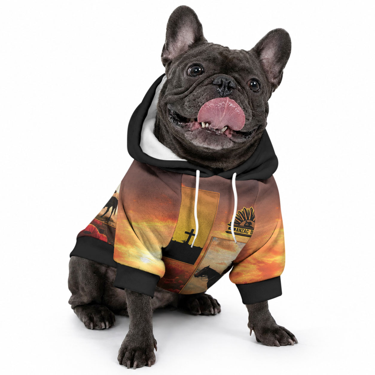ANZAC Day Film Reel Lest We Forget Pet Hoodie Australia NZ Memorial