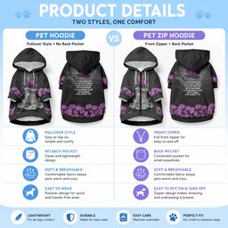 ANZAC Day Remembrance Pet Hoodie Purple Poppy We Will Remember Them