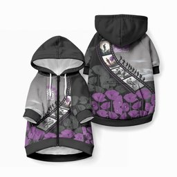 Personalised Remembering ANZAC Lest We Forget Pet Hoodie Vintage Film Frame Memorial Purple Poppy