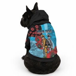 Cronulla-Sutherland Sharks ANZAC Personalised Pet Hoodie Lest We Forget Poppy Camo