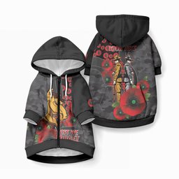 Brisbane Broncos ANZAC Personalised Pet Hoodie Lest We Forget Poppy Camo