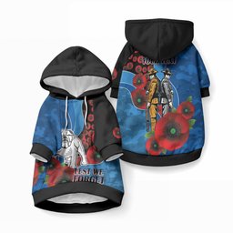 Canterbury-Bankstown Bulldogs ANZAC Personalised Pet Hoodie Lest We Forget Poppy Camo