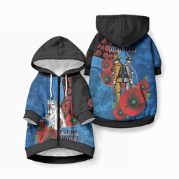 Canterbury-Bankstown Bulldogs ANZAC Personalised Pet Hoodie Lest We Forget Poppy Camo