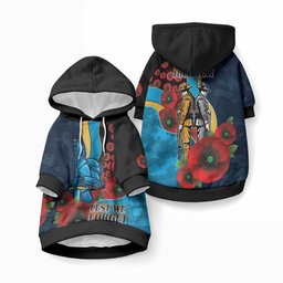 Gold Coast Titans ANZAC Personalised Pet Hoodie Lest We Forget Poppy Camo