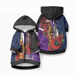Melbourne Storm ANZAC Personalised Pet Hoodie Lest We Forget Poppy Camo