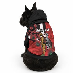 St George Illawarra Dragons ANZAC Personalised Pet Hoodie Lest We Forget Poppy Camo
