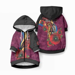 Brisbane Lions ANZAC Personalised Pet Hoodie Lest We Forget Poppy Camo