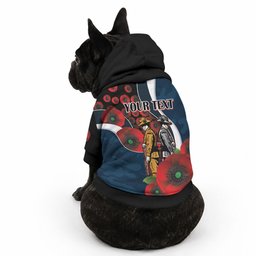 Carlton Blues ANZAC Personalised Pet Hoodie Lest We Forget Poppy Camo