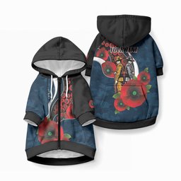 Carlton Blues ANZAC Personalised Pet Hoodie Lest We Forget Poppy Camo