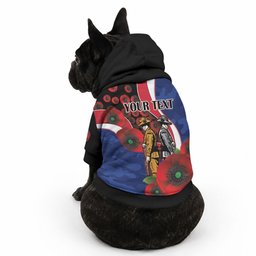 North Kangaroos ANZAC Personalised Pet Hoodie Lest We Forget Poppy Camo
