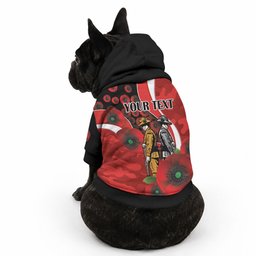 Sydney Swans ANZAC Personalised Pet Hoodie Lest We Forget Poppy Camo
