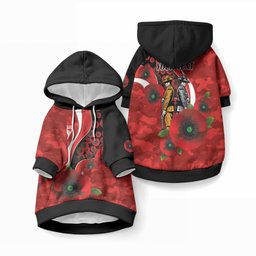 Sydney Swans ANZAC Personalised Pet Hoodie Lest We Forget Poppy Camo