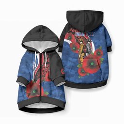 Western Bulldogs ANZAC Personalised Pet Hoodie Lest We Forget Poppy Camo