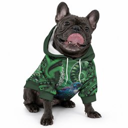 Tui Bird Koru Silver Fern Aotearoa Pet Hoodie