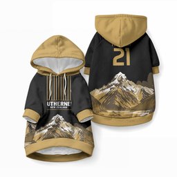 Custom Oceania Football NZ South Island Pet Hoodie Minimal Mount Cook Silhouette