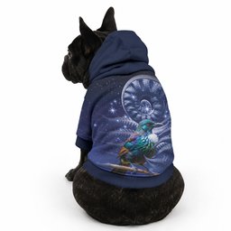Tui Bird Matariki Galaxy Pet Hoodie Koru Silver Fern Aotearoa