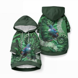 Tui Bird Koru Silver Fern Aotearoa Pet Hoodie