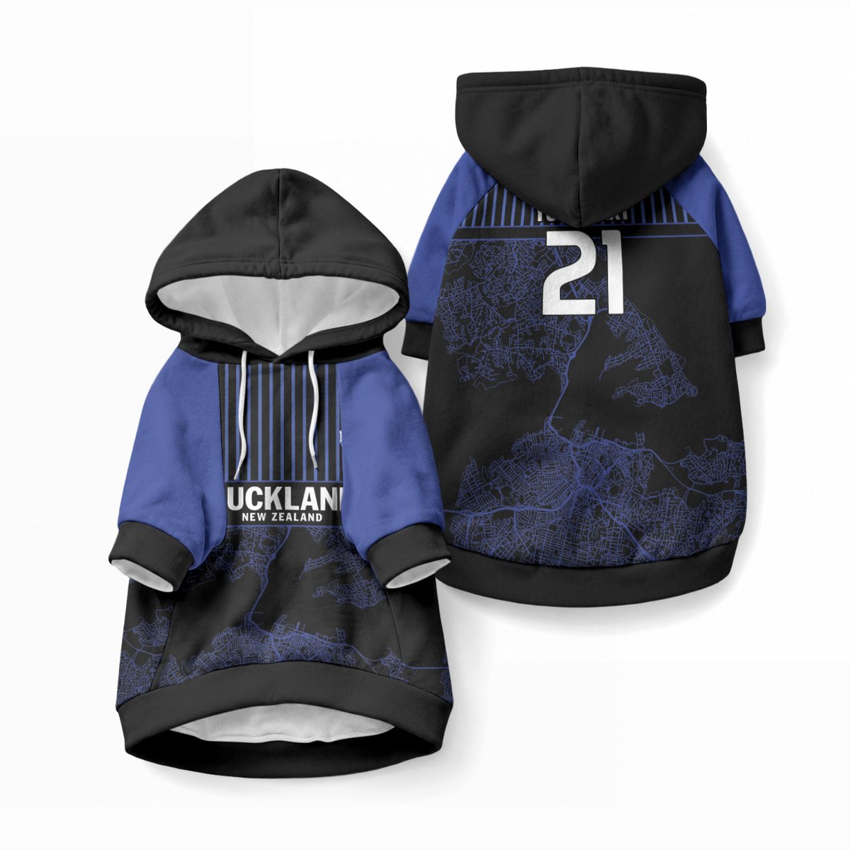 Custom Oceania Football NZ Auckland Pet Hoodie Minimal City Map Style