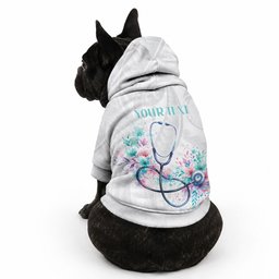 New Zealand Nurses RN Personalised Pet Hoodie Stethoscope Floral Maori Motif