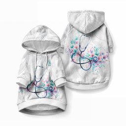 New Zealand Nurses RN Personalised Pet Hoodie Stethoscope Floral Maori Motif