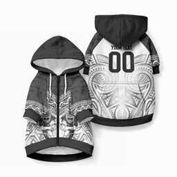 Custom Rugby New Zealand Black Fern Pet Hoodie Niho Taniwha Inspired