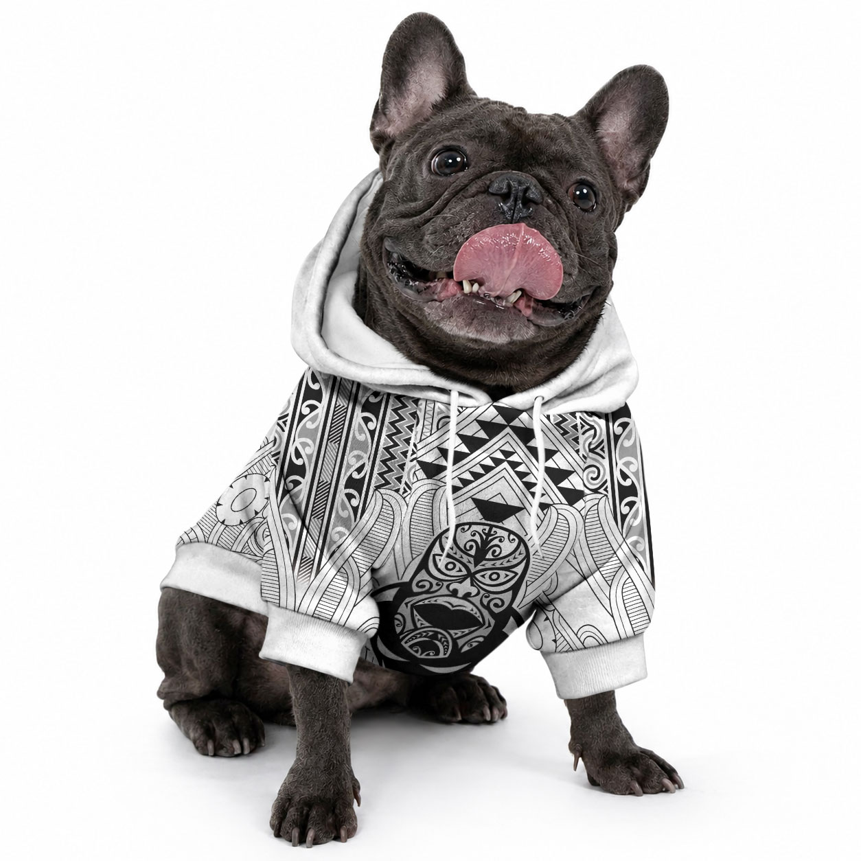 2026 Autumn Rugby Nations New Zealand Custom Pet Hoodie White Kowhaiwhai Maori Tribal Taniko Motif