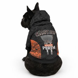 Cricket Australia Perth Champions 2026 Pet Hoodie Black Aboriginal Dot Art