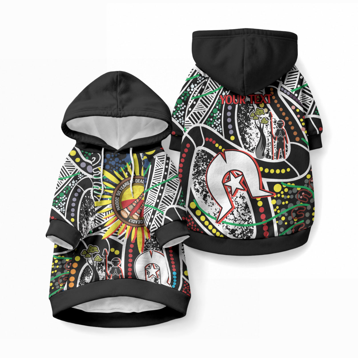 NAIDOC 50 Years of Deadly Personalised Pet Hoodie Aboriginal Dot Art