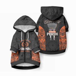 Cricket Australia Perth Champions 2026 Pet Hoodie Black Aboriginal Dot Art
