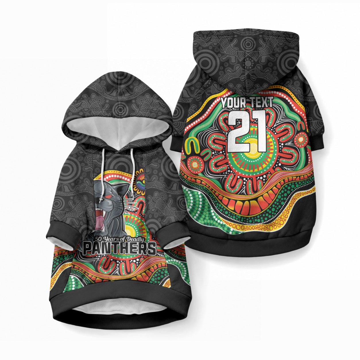 Custom Panthers Honouring First Nations Pet Hoodie NAIDOC 2026 Deadly 50 Years