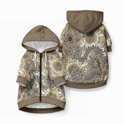 Personalised NAIDOC Week 50 Years Deadly Always Pet Hoodie Brown Aboriginal Artwork Dot Painting
