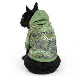 Personalised NAIDOC Week 50 Years Deadly Always Pet Hoodie Green Aboriginal Artwork Dot Painting
