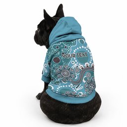 Personalised NAIDOC Week 50 Years Deadly Always Pet Hoodie Teal Aboriginal Artwork Dot Painting