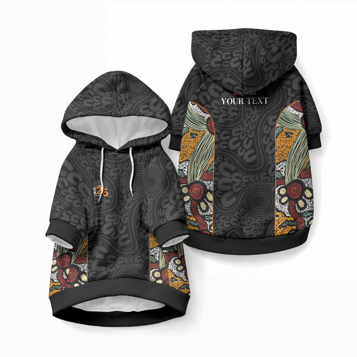Personalised NAIDOC Deadly 50 Years Pet Hoodie Minimalist Aboriginal Art