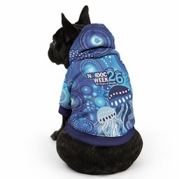 NAIDOC Deadly 50 Years Pet Hoodie Jellyfish Aboriginal Culture Inspired Blue