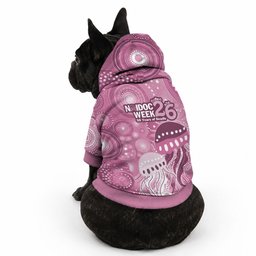 NAIDOC Deadly 50 Years Pet Hoodie Jellyfish Aboriginal Culture Inspired Pink