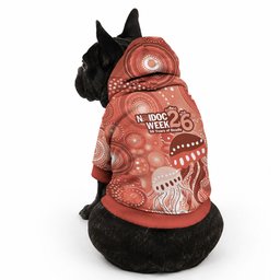 NAIDOC Deadly 50 Years Pet Hoodie Jellyfish Aboriginal Culture Inspired Red