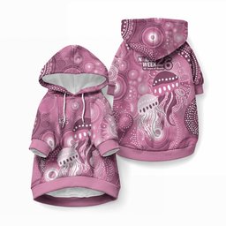 NAIDOC Deadly 50 Years Pet Hoodie Jellyfish Aboriginal Culture Inspired Pink