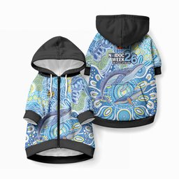 NAIDOC Week 2026 Pet Hoodie Dreaming of Whales Aboriginal Dot Art