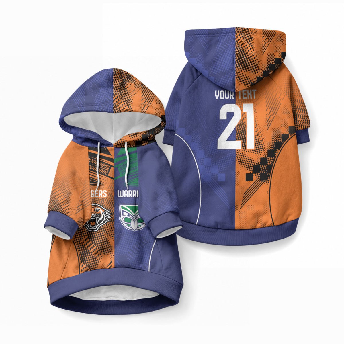 Custom Warriors-Tigers Pet Hoodie Together Sporty Style