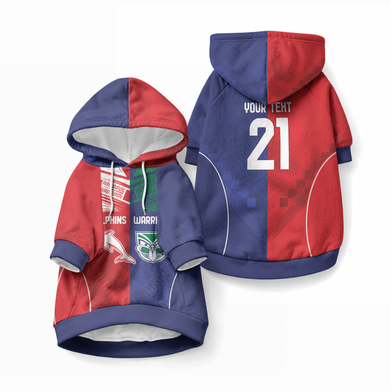 Custom Warriors-Dolphins Pet Hoodie Together Sporty Style