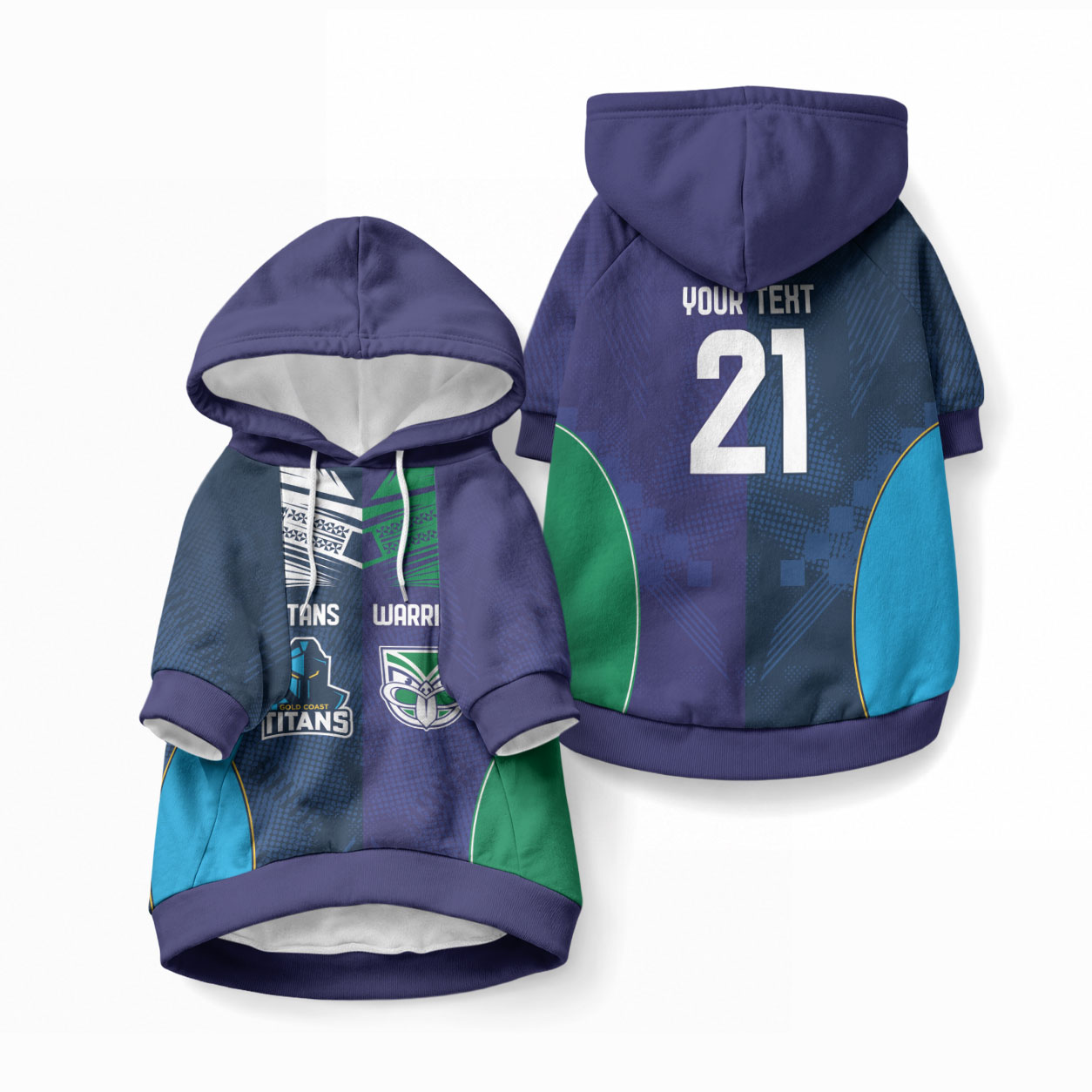 Custom Warriors-Titans Pet Hoodie Together Sporty Style White Style